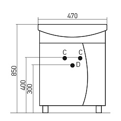 Mixline Тумба с раковиной Лаура 47 – фотография-2