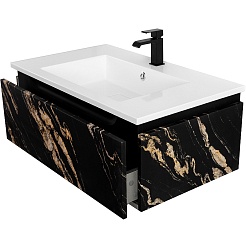 Cezares Тумба с раковиной Slider 80 с 2 ящиками подвесная чёрный фьюжн – фотография-16