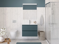 BelBagno Тумба с раковиной Uno 90 подвесная Голубой матовый с раковиной BB-8099-90 – фотография-15