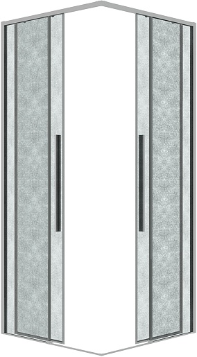 Grossman  Душевой уголок Galaxy 70x70x195 профиль хром стекло шиншилла – фотография-2