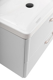 BelBagno Тумба с раковиной Due 80 подвесная Белый металлик – фотография-10