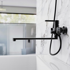Tokito Смеситель для ванны KUDO чёрный TOK-KUD-1015 – фотография-4