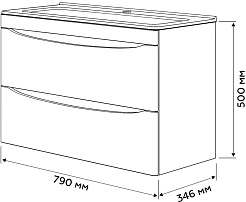 Vivon Тумба под раковину Ostin 80 подвесная черная матовая – фотография-9