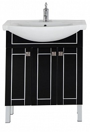 Aquanet Мебель для ванной "Честер 75" черный/серебро – фотография-4