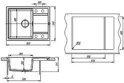 Florentina Мойка кухонная Эстель 650 серый шелк – фотография-4