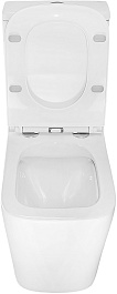 Azario Унитаз-компакт Quadro AZ-2175 безободковый с бачком с сиденьем микролифт белый – фотография-6