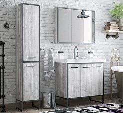 Corozo Зеркало-шкаф Айрон 90, черный/антик – фотография-3