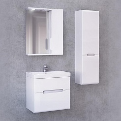 Jorno Тумба с раковиной Moduo Slim 60 белая Mod.01.60/P/W подвесная – фотография-2