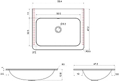 Vincea Тумба с серой кварцевой раковиной Vico 60 подвесная дуб винтажный – фотография-7