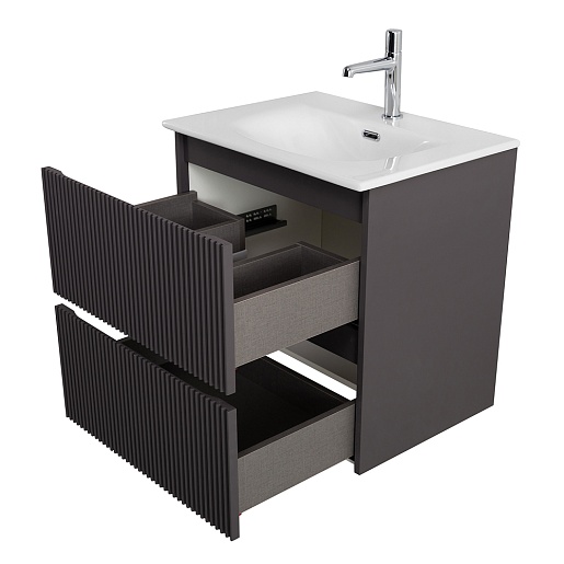 BelBagno Тумба с раковиной Uno mini 50 подвесная Темно-Серый матовый с раковиной BB-8099-3-50 – фотография-8