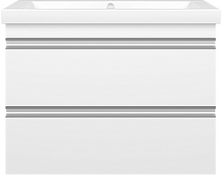 Misty Тумба с раковиной Ингрид 75 подвесная белая – фотография-1