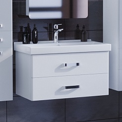 Mixline Мебель для ванной Стив 80 L подвесная белая – фотография-3