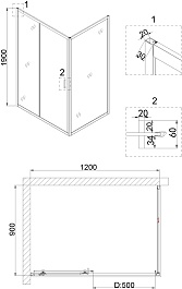 Niagara Душевой уголок Nova 120x90 NG-42-12AG-A90G – фотография-7