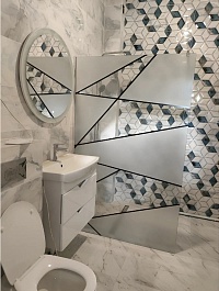 Ceruttispa Душевое ограждение Pick T120 профиль хром стекло матовое/прозрачное с рисунком – фотография-5