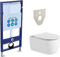 Aquatek Унитаз подвесной Европа New AQ1106L-00 в комплекте с инсталляцией Standard INS-0000012