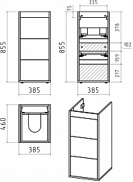 Brevita Мебель для ванной Grafit 100 под стиральную машину белая/махагон – фотография-19
