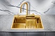 Milacio Мойка кухонная Denia 68 Steel со смесителем золото – фотография-10