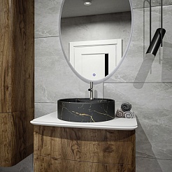 Teymi Накладная мебельная раковина Lina S D40 чёрный мрамор T50194 – фотография-11