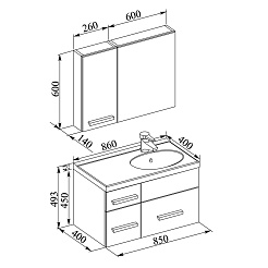 Aquanet Мебель для ванной "Данте 85" камерино R (164820) – фотография-2