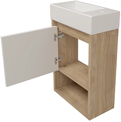 Teymi Тумба с раковиной Nura 37 R подвесная дуб/белый – фотография-2