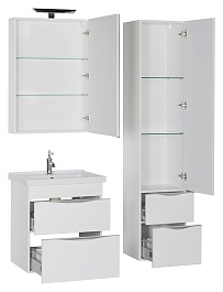 Aquanet Тумба с раковиной "Эвора 60" белая – фотография-6