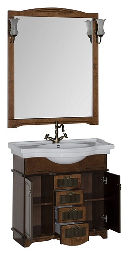 Aquanet Тумба с раковиной "Луис 90" темный орех (176503) – фотография-8