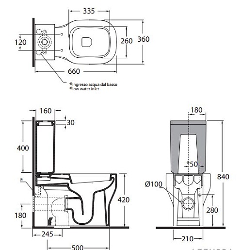 Azzurra Унитаз-компакт "Glaze GLZ110/MBP" – фотография-2