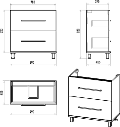 Misty Мебель для ванной Модерн 80 белая – фотография-15