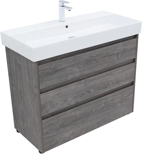 Aquanet Тумба с раковиной Nova Lite 100 дуб рошелье – фотография-2