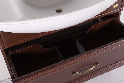 ASB-Woodline Тумба с раковиной Берта 85 антикварный орех, массив ясеня – фотография-6