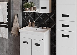 Onika Тумба под раковину Балтика-Квадро 60.11 Black белая – фотография-5