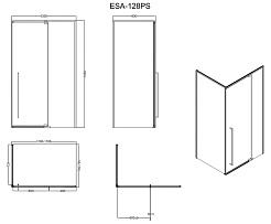 Esbano Душевое ограждение ESA-128PS-GM 120/80 – фотография-4
