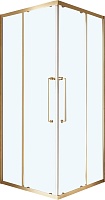 Cezares Душевой уголок Relax 304 RELAX-304-A-2-80-C-BORO 80x80 профиль брашированное золото стекло прозрачное