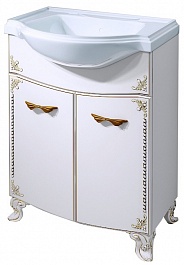 Какса-а Мебель для ванной Классик-Д 65 белый/золото, подсветка – фотография-4