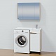 СанТа Мебель для ванной под стиральную машину Сатурн 100 R белая/дуб австрийский – фотография-17