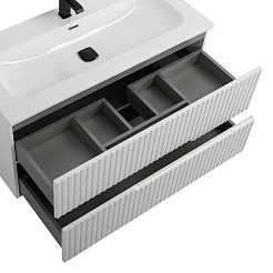 Cezares Тумба под раковину Duet-N 100 подвесная Bianco Lucido – фотография-3