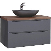 Jorno Тумба с раковиной Wood 100 серая столешница тёмная