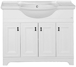 Misty Тумба с раковиной Лувр 105 белая – фотография-1