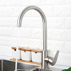 Frap Смеситель для кухни H48 F4048 сатин – фотография-2