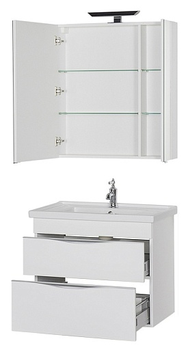 Aquanet Мебель для ванной "Эвора 80" белая – фотография-2