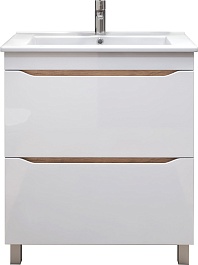 Vigo Тумба под раковину Grani 750-0-2 белая/дуб золотой – фотография-1