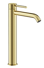 Sancos Смеситель для раковины высокий Etna брашированное золото PVD покрытие SC9002BG – фотография-1