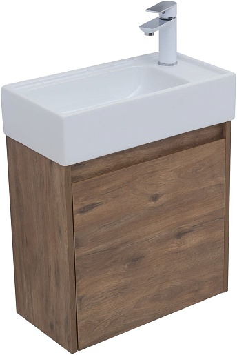 Aquanet Тумба с раковиной Nova Lite 50 подвесная дуб рустикальный – фотография-2