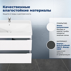 Aquanet Мебель для ванной Джейн 2.0 80 Flash подвесная белый сатин – фотография-13