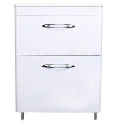 Style Line Тумба с раковиной Каре 60 напольная Люкс Plus белая – фотография-1