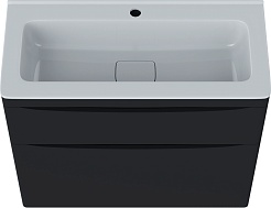 Vivon Тумба под раковину Ostin 80 напольная черная матовая – фотография-2