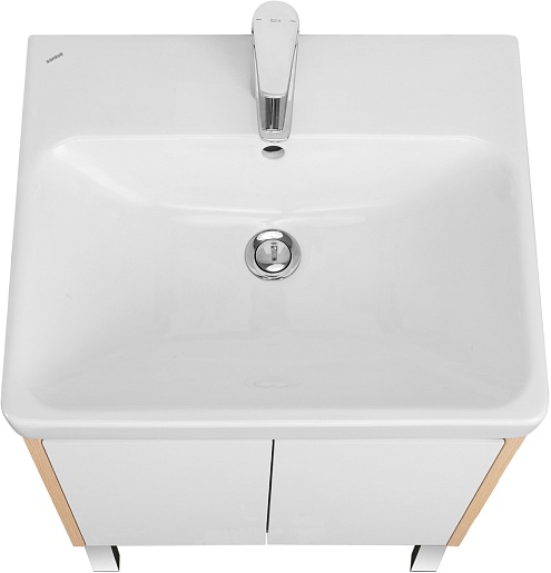 Акватон Тумба с раковиной Сканди Doors 55 белая/дуб верона – картинка-3