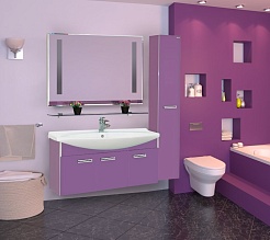 Misty Тумба с раковиной Джулия 105 подвесная сиреневая – фотография-6