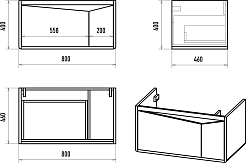 Brevita Тумба под раковину Cascade 80 подвесная белая – фотография-9