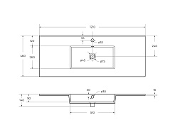 Cezares Тумба с раковиной Plane 120 подвесная bianco lucido раковина CZR-8002-120 – фотография-10